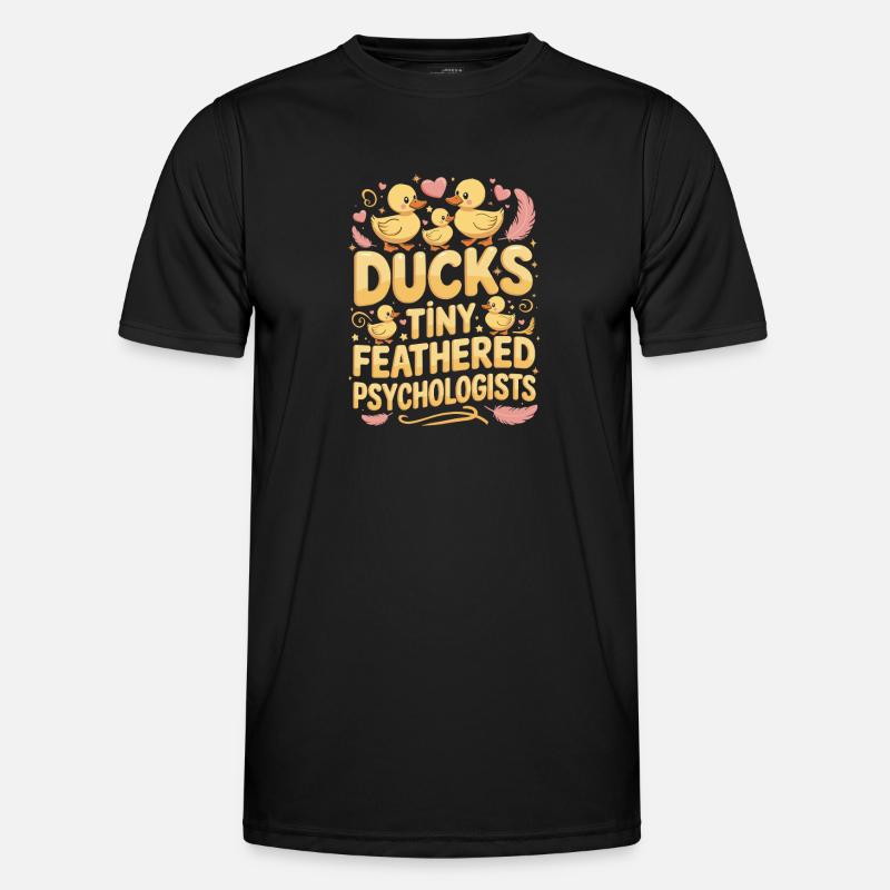 Ducks Tiny Feathered Psychologists Funny Ducks - Men's Functional T-Shirt - black