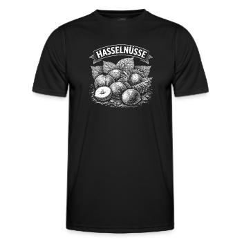 Haselnüsse Banner Illustration - Männer Funktions-T-Shirt - Schwarz - Vorne - AI Model Male 178 dark (178cm)