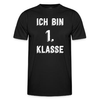 Ich bin 1. Klasse – Retro Schrift - Männer Funktions-T-Shirt - Schwarz - Vorne - AI Model Male 178 dark (178cm)