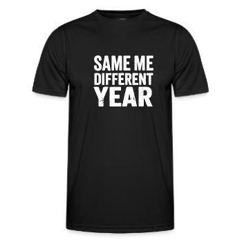 Dasselbe Ich – anderes Jahr - Männer Funktions-T-Shirt - Schwarz - Vorne - AI Model Male 178 dark (178cm)