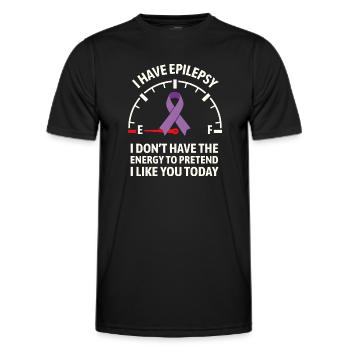 Epilepsy Awareness Energy Gauge Ribbon - Men's Functional T-Shirt - black - Front - AI Model Male 178 dark (178cm)