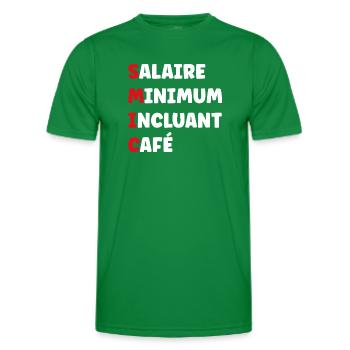 Mindestlohn einschließlich Kaffee SMIC - Männer Funktions-T-Shirt - Kelly Green - Vorne - AI Model Male 178 dark (178cm)