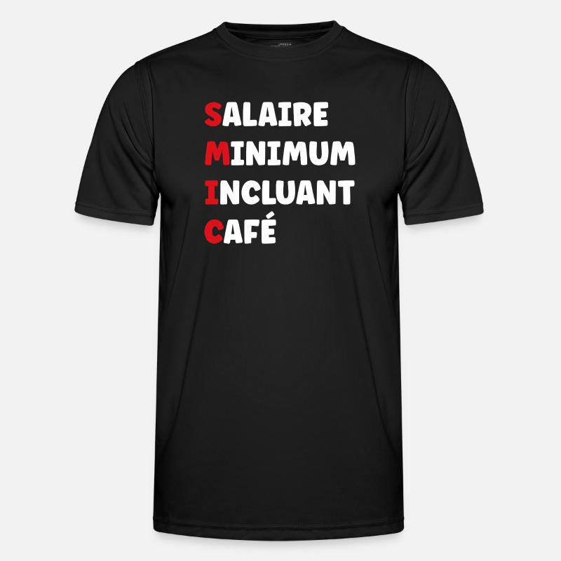 Mindestlohn einschließlich Kaffee SMIC - Männer Funktions-T-Shirt - Schwarz