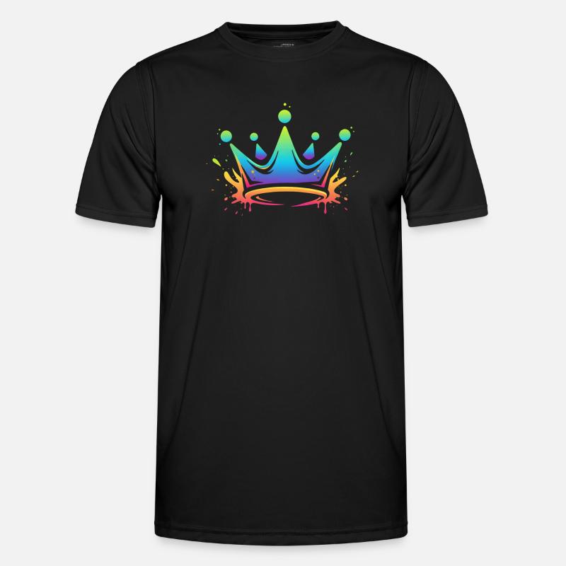 Rainbow Crowns Splash - Men's Functional T-Shirt - black