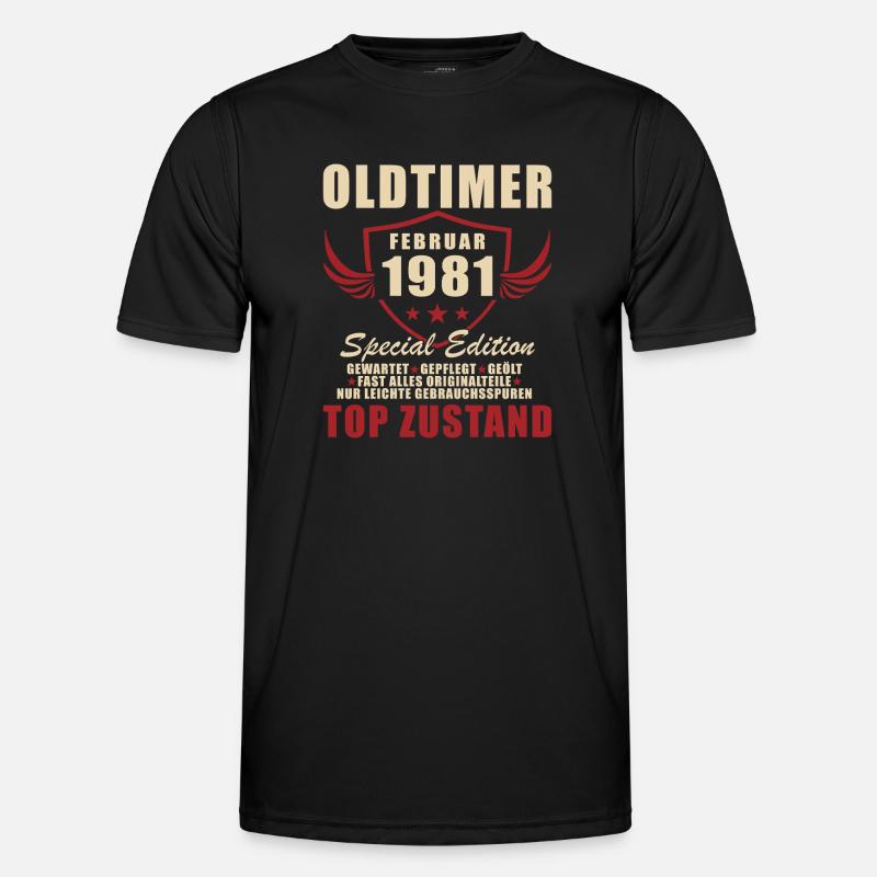 February 1981 Birthday Oldtimer 1981 - Men's Functional T-Shirt - black