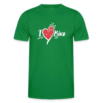 Cœur Vélo Rouge Pièces Métalliques - T-shirt sport Homme - vert - Devant - AI Model Male 178 dark (178cm)