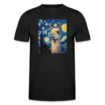 Lama Van Gogh Style - Men's Functional T-Shirt - black - Front - AI Model Male 178 dark (178cm)