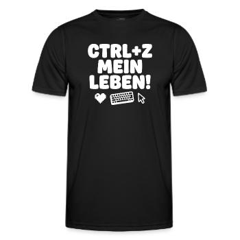 Ctrl Z Mein Leben Tech-Humor - Männer Funktions-T-Shirt - Schwarz - Vorne - AI Model Male 178 dark (178cm)