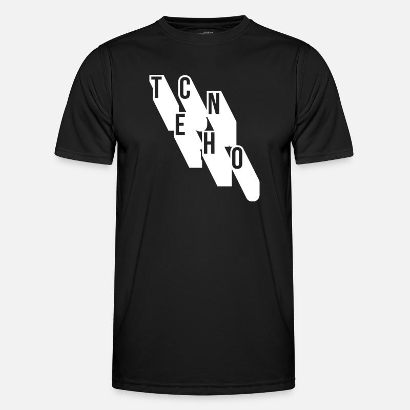 Techno-Musik geometrisches Logodesign - Männer Funktions-T-Shirt - Schwarz