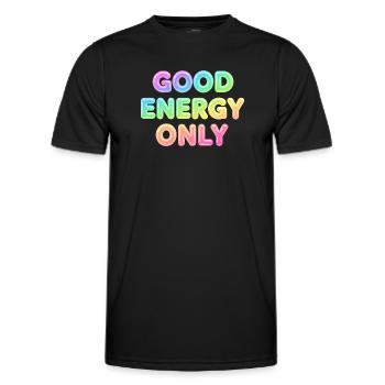Énergie Positive Only – Typographie à Déclaration Positive - T-shirt sport Homme - noir - Devant - AI Model Male 178 dark (178cm)