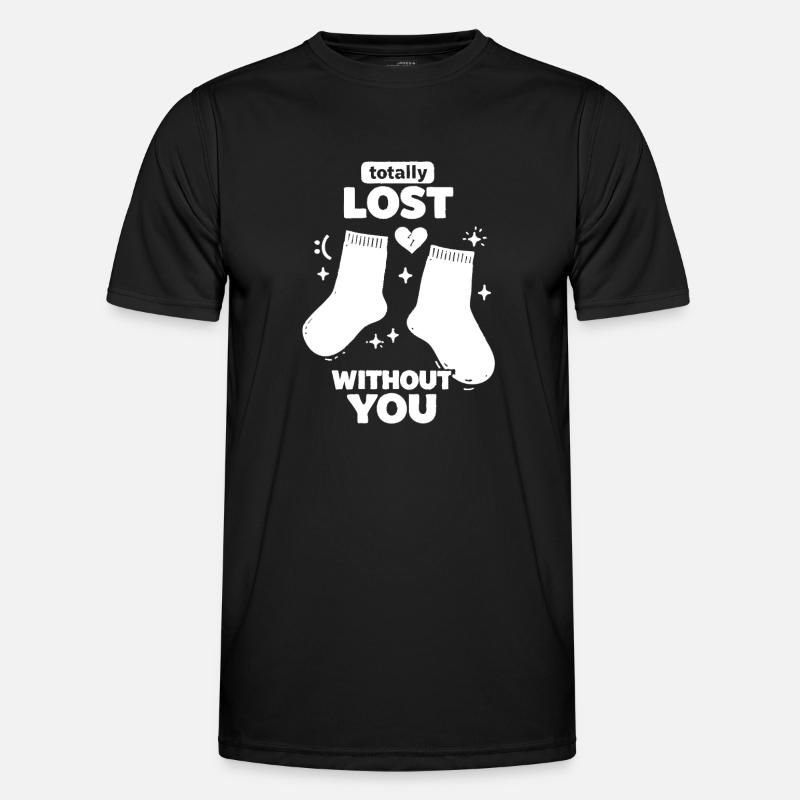 Totally Lost Without You Socks - Men's Functional T-Shirt - black