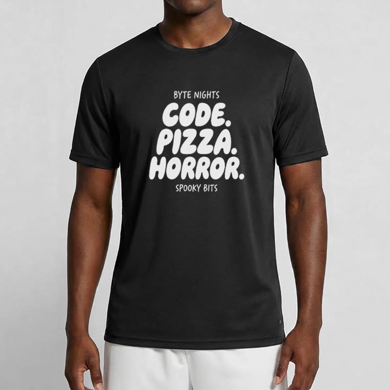 Byte Nächte: Code Pizza Horror Männer Funktions-T-Shirt
