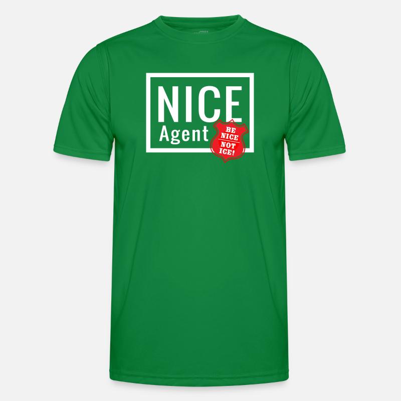 NICE Agent Logo with Statement Be Nice Badge Men's Functional T-Shirt