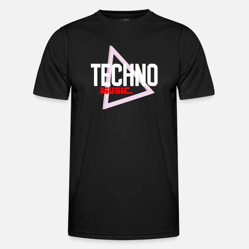 Techno Neon Triangle Pulse - Men's Functional T-Shirt - black