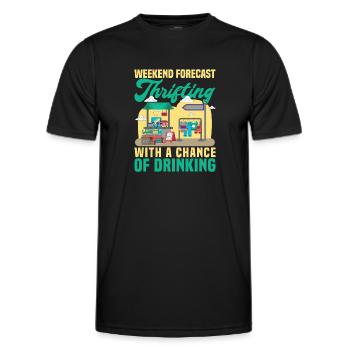 Thrift Shopper Weekend Forecast Thrift Store - Männer Funktions-T-Shirt - Schwarz - Vorne - AI Model Male 178 dark (178cm)