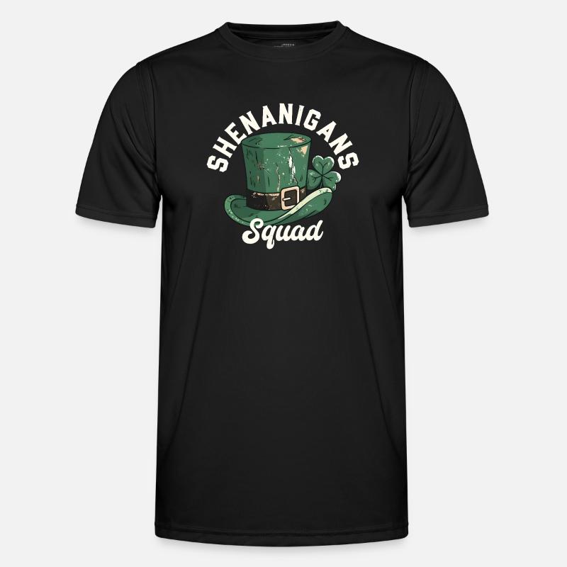 Shenanigans Squad Leprechaun-Hut - Männer Funktions-T-Shirt - Schwarz