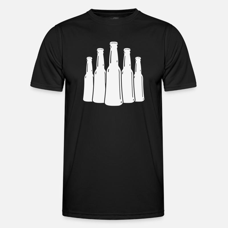 Bierflaschen Silhouette - Männer Funktions-T-Shirt - Schwarz