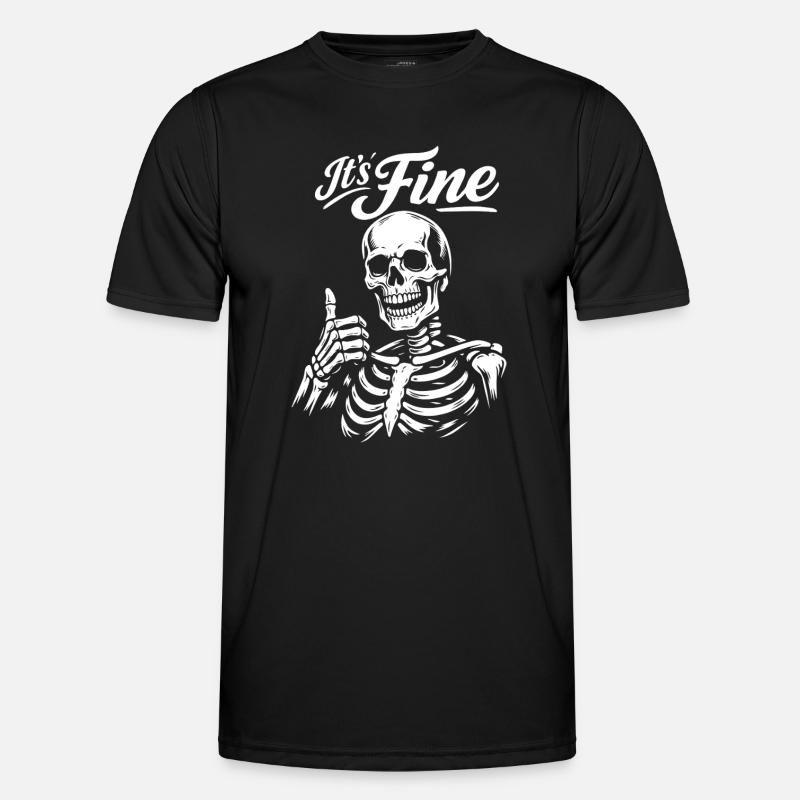 Its Fine Skeleton Thumb Up - Men's Functional T-Shirt - black