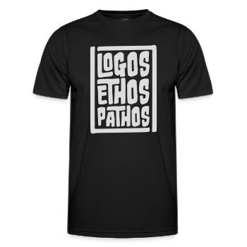 Logos Ethos Pathos Rhetorik Philosophie Student - Männer Funktions-T-Shirt - Schwarz - Vorne - AI Model Male 178 dark (178cm)