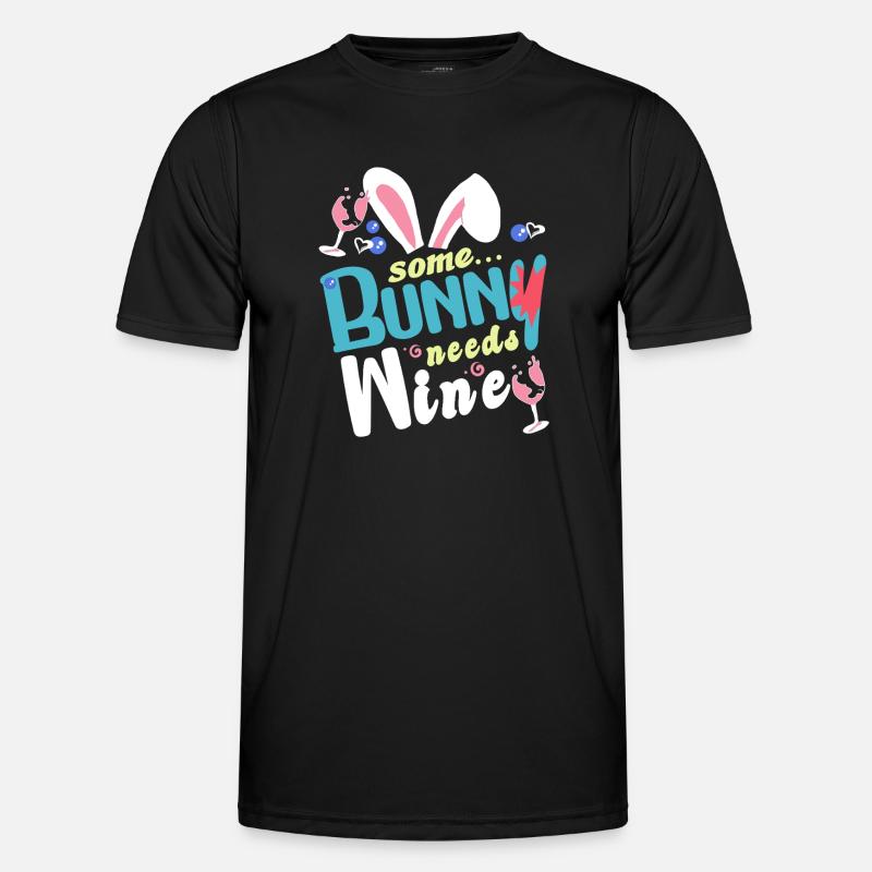 Some rabbit needs some wine - Men's Functional T-Shirt - black