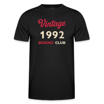 Retro-Schrift „Vintage 1992 – Boxing Club“ im Used - Männer Funktions-T-Shirt - Schwarz - Vorne - AI Model Male 178 dark (178cm)