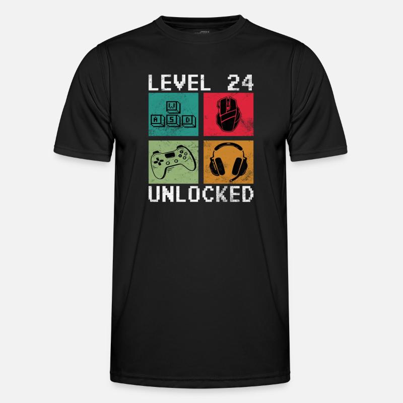 Level 24 Unlocked - Men's Functional T-Shirt - black