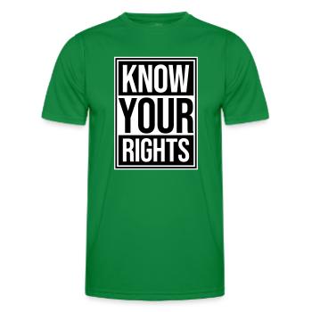 Know Your Rights Activism Justice Freedom - Men's Functional T-Shirt - kelly green - Front - AI Model Male 178 dark (178cm)