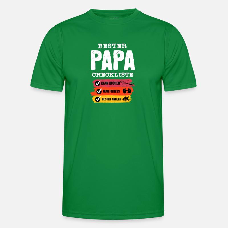 Bester Papa Checkliste  Männer Funktions-T-Shirt