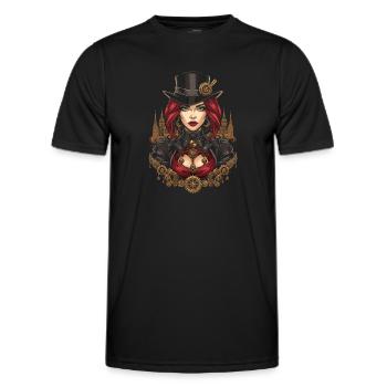 Femmes Steampunk Magnifiques Steampunk - T-shirt sport Homme - noir - Devant - AI Model Male 178 dark (178cm)
