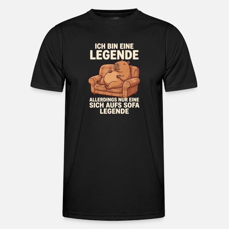 Capybara Sofa Legend Funny Relax Motif - Men's Functional T-Shirt - black