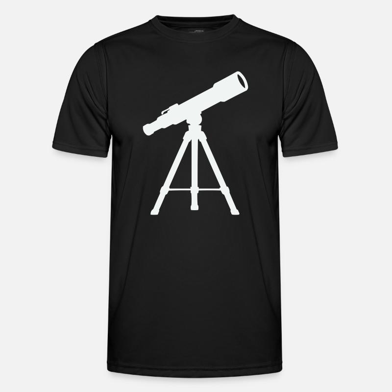 Telescope on Tripod – Starry Night - Men's Functional T-Shirt - black