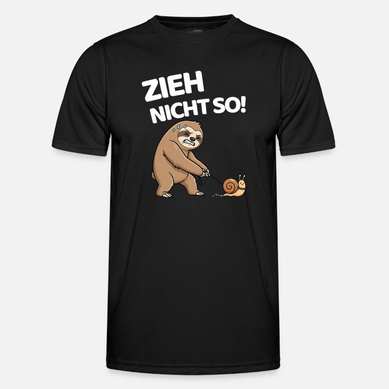 Don't pull so sloth with snail - Men's Functional T-Shirt - black
