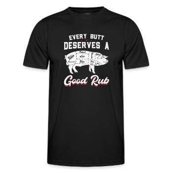 Every Butt Deserves a Good Rub - Men's Functional T-Shirt - black - Front - AI Model Male 178 dark (178cm)