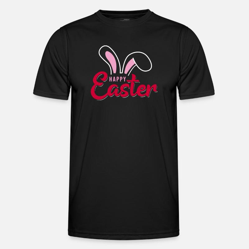 Happy Easter Bunny Scripture - Men's Functional T-Shirt - black