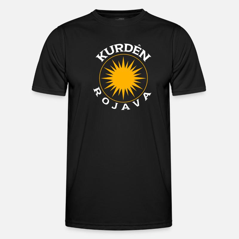 Kurden Rojava - Männer Funktions-T-Shirt - Schwarz