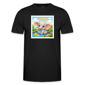 Elli the Elephant - Men's Functional T-Shirt - black - Front - AI Model Male 178 dark (178cm)