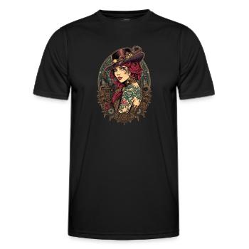 Femmes Steampunk Magnifiques Steampunk - T-shirt sport Homme - noir - Devant - AI Model Male 178 dark (178cm)