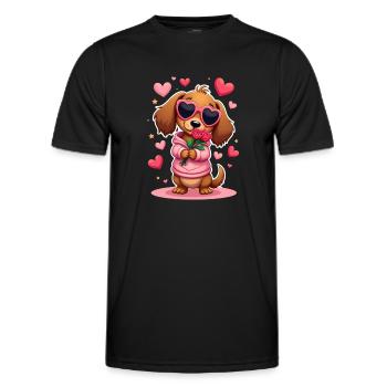 Dackel Dachshund Tekel - Männer Funktions-T-Shirt - Schwarz - Vorne - AI Model Male 178 dark (178cm)