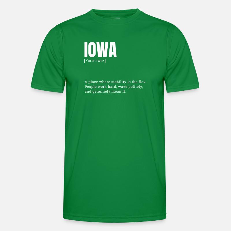 Iowa Bold Typography Statement Men's Functional T-Shirt