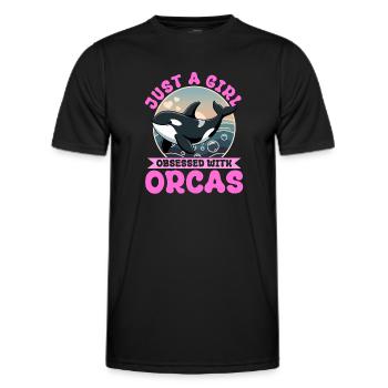 Funny Orca - Männer Funktions-T-Shirt - Schwarz - Vorne - AI Model Male 178 dark (178cm)