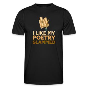 La poésie attaquée - T-shirt sport Homme - noir - Devant - AI Model Male 178 dark (178cm)