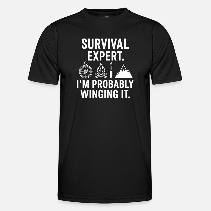 Survival Experte – Wahrscheinlich Improvisiert - Männer Funktions-T-Shirt - Schwarz
