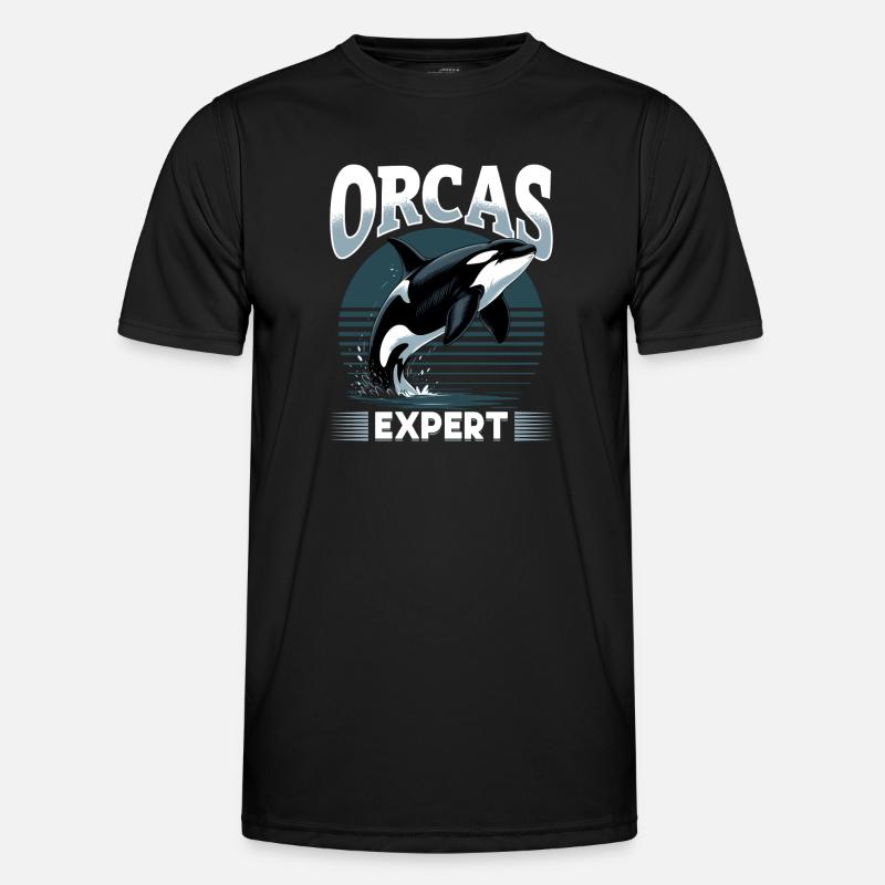 Funny Orca - Männer Funktions-T-Shirt - Schwarz