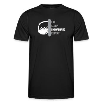 Snowboarden Snowboarder Iss, schlaf Snowboard - Männer Funktions-T-Shirt - Schwarz - Vorne - AI Model Male 178 dark (178cm)