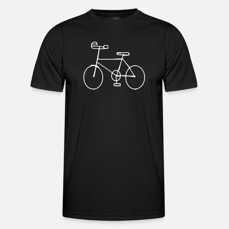 Hand drawn white bicycle - Men's Functional T-Shirt - black