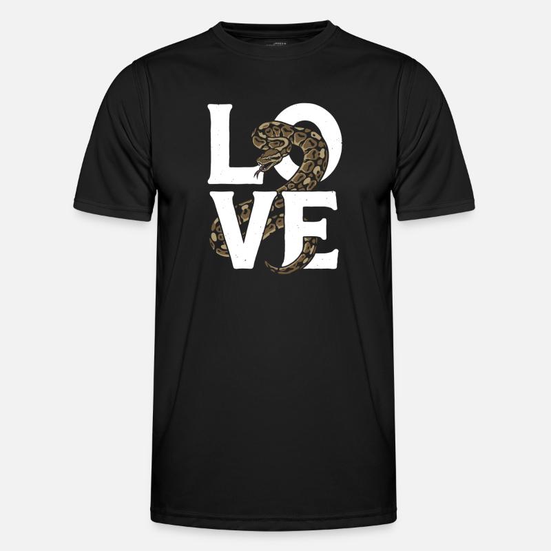 Königspython Schlangen LOVE Terrarium Python - Männer Funktions-T-Shirt - Schwarz