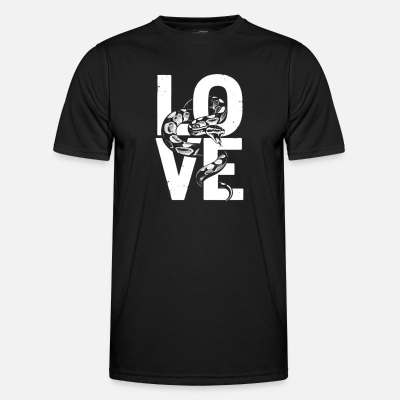 Königspython Schlangen LOVE Terrarium Python - Männer Funktions-T-Shirt - Schwarz