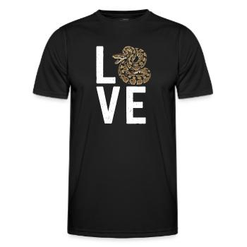 Königspython Schlangen LOVE Terrarium Python - Männer Funktions-T-Shirt - Schwarz - Vorne - AI Model Male 178 dark (178cm)