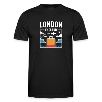 London England Travel Motif City Trip - Men's Functional T-Shirt - black - Front - AI Model Male 178 dark (178cm)