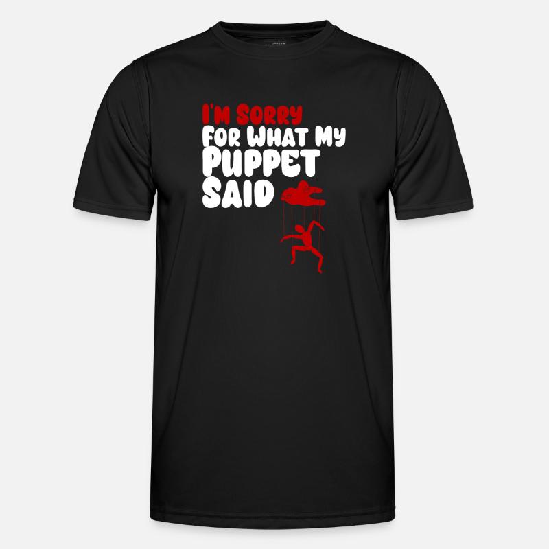 Puppet Confession on Strings - Men's Functional T-Shirt - black